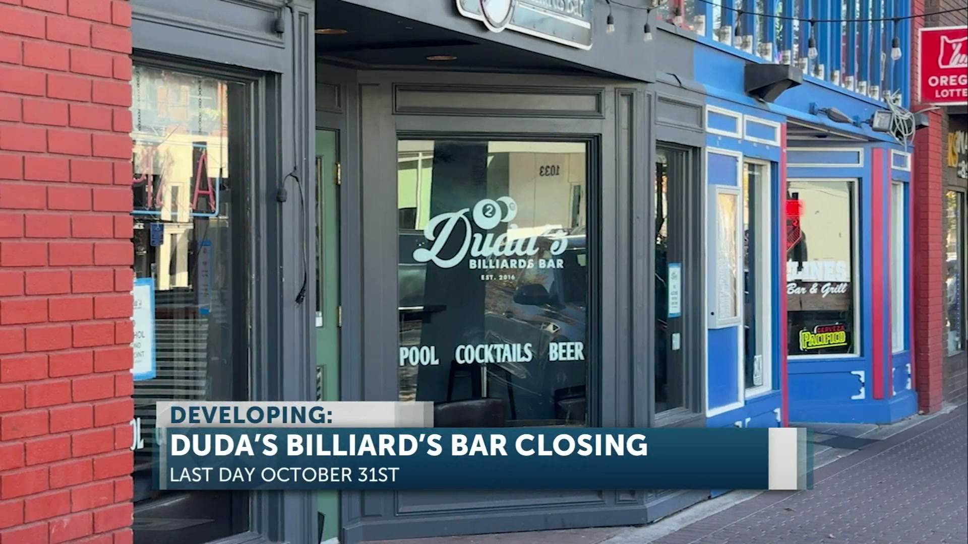 Duda’s Billiards Bar in downtown Bend will close on Oct. 31