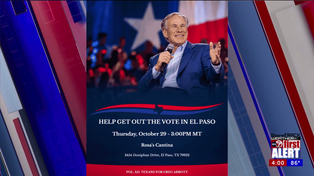 Abbott set to visit Rosa’s Cantina for Get-Out-the-Vote event