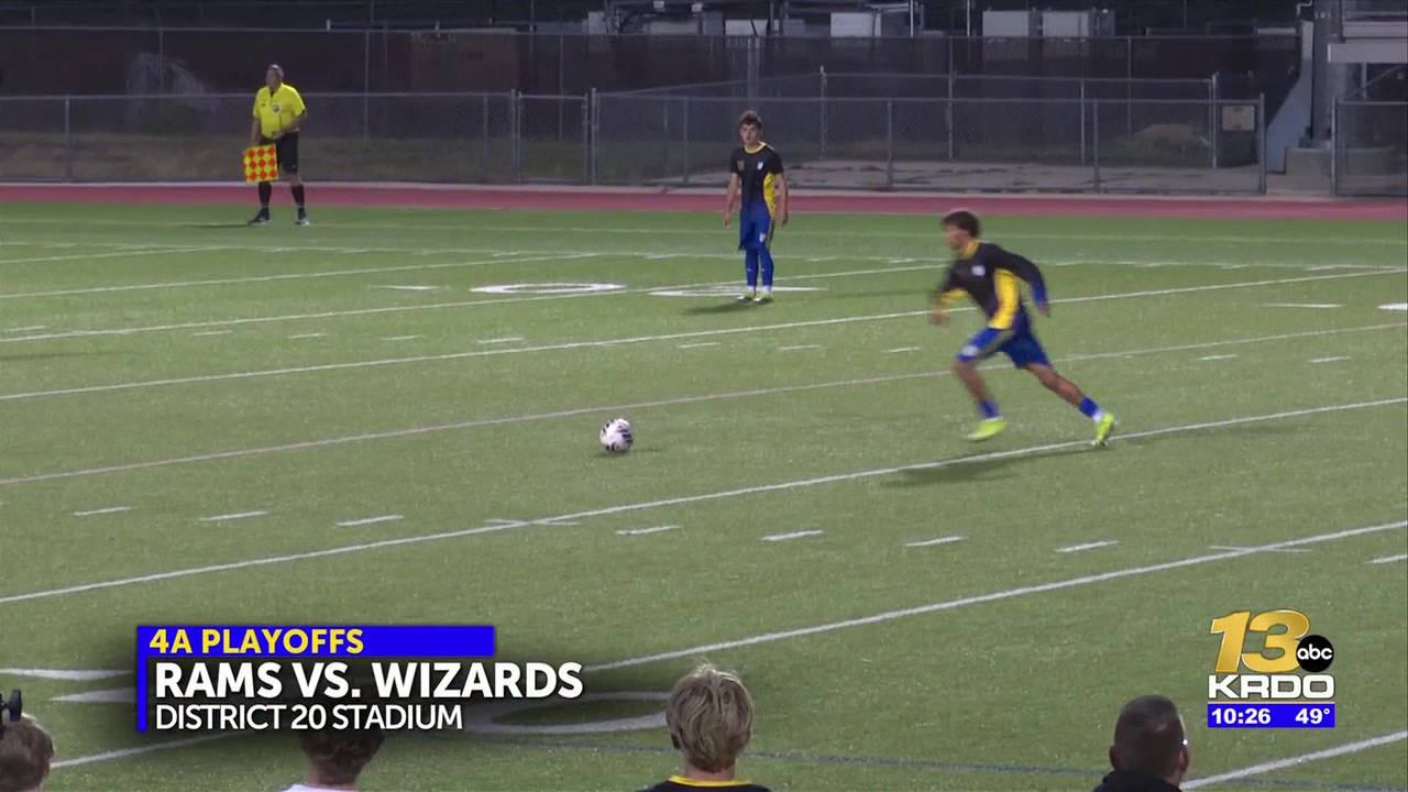 The Rampart boys soccer team in Class 4A playoff action