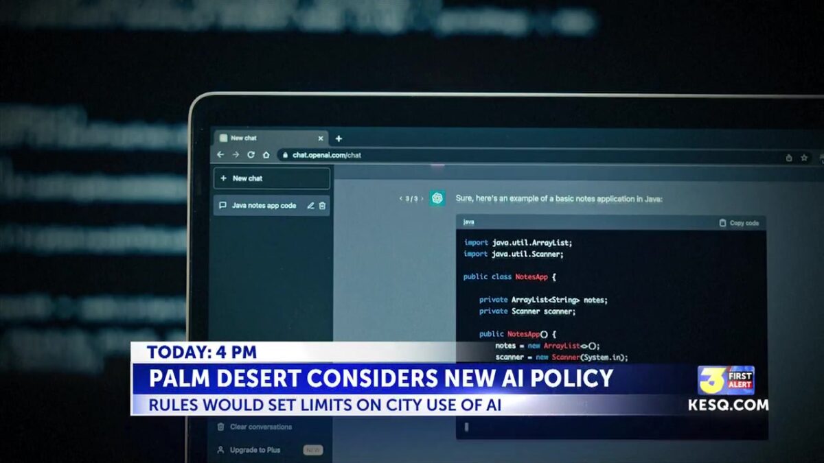 Palm Desert City Council passes new AI policy