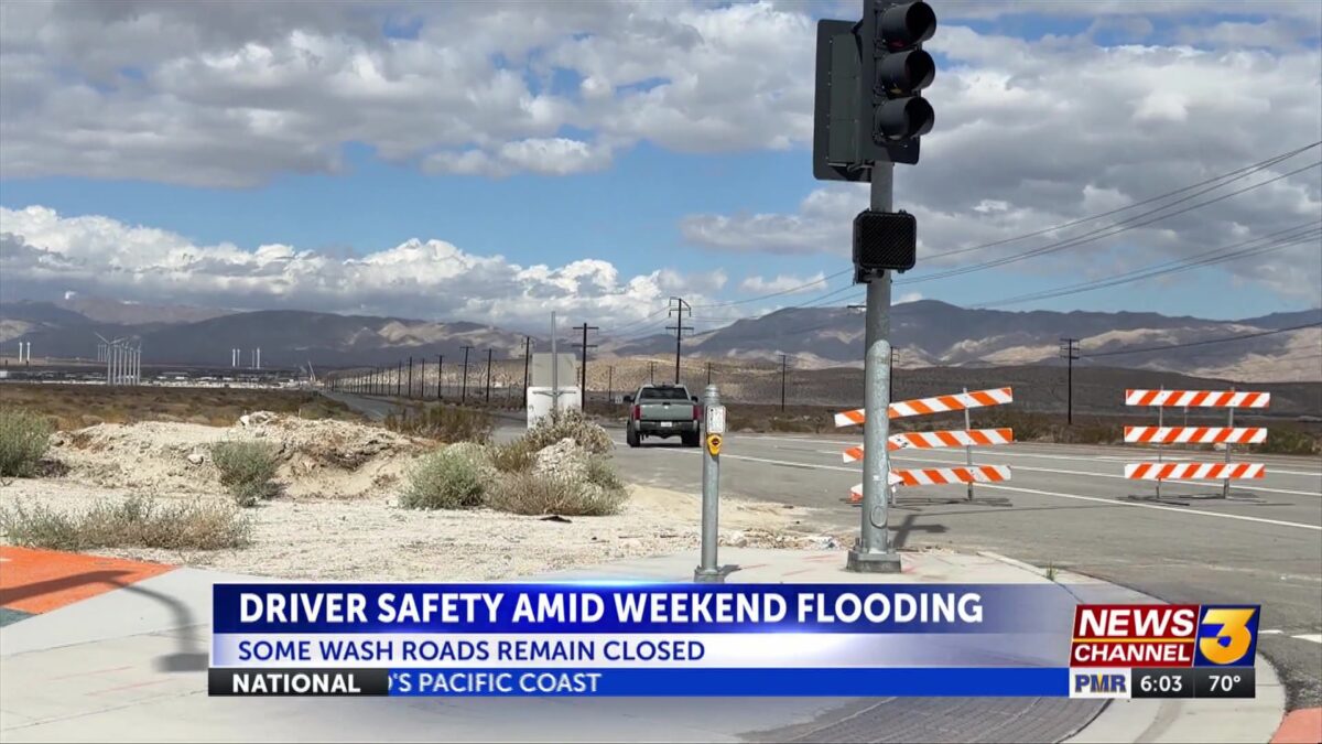 N Indian Canyon Drive back open after weekend storm; Video shows drivers traveling through floodwaters