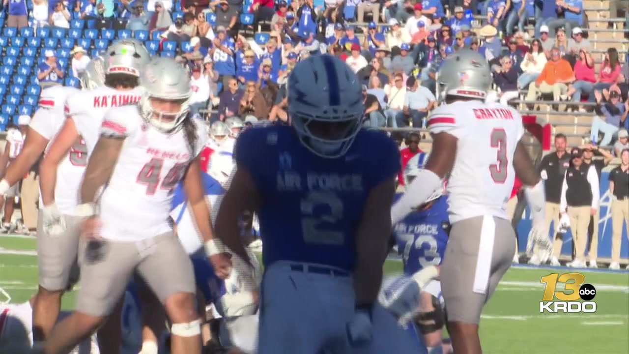 Air Force fullback Owen Allen explains touchdown dance