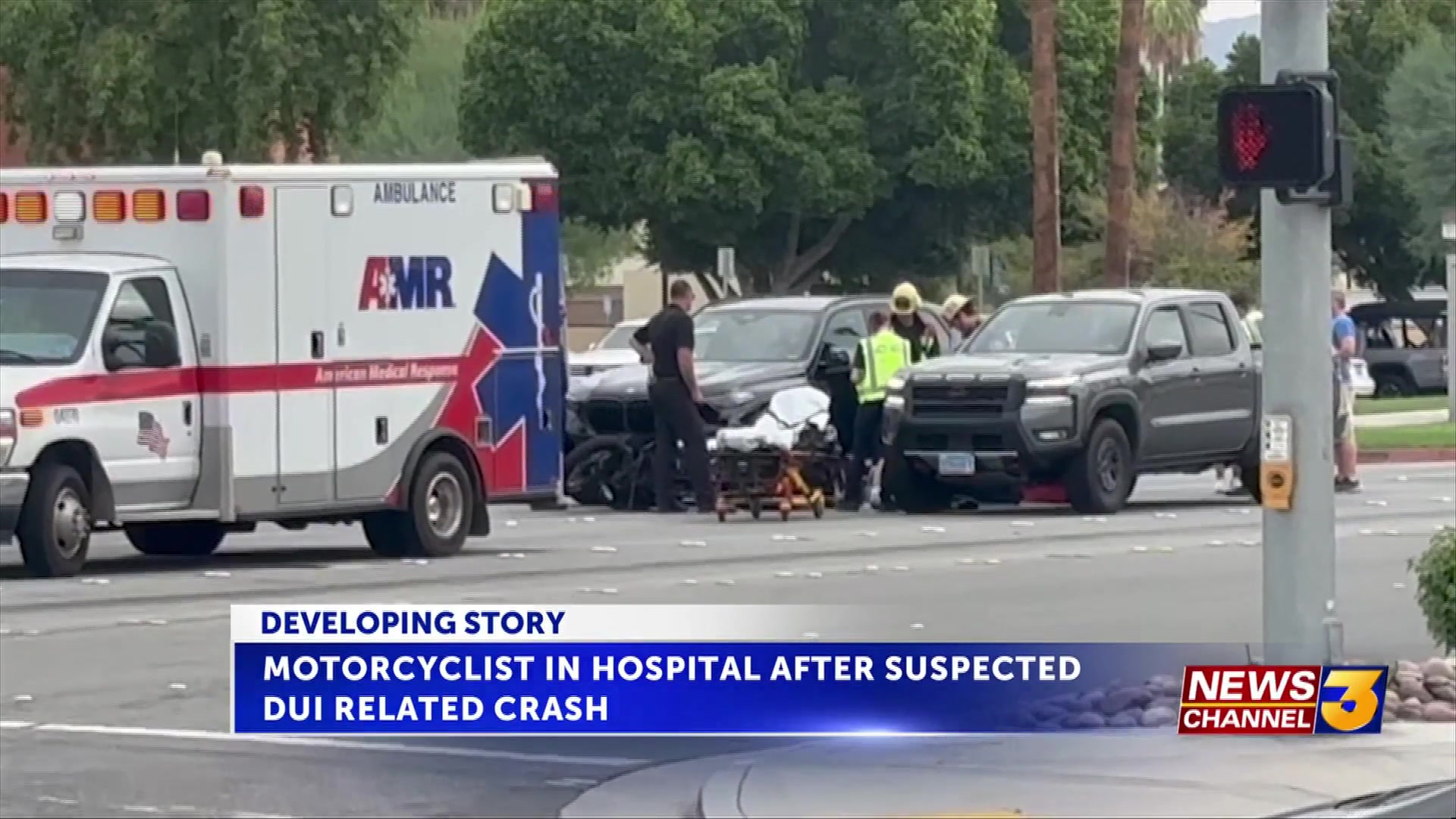 Motorcyclist injured