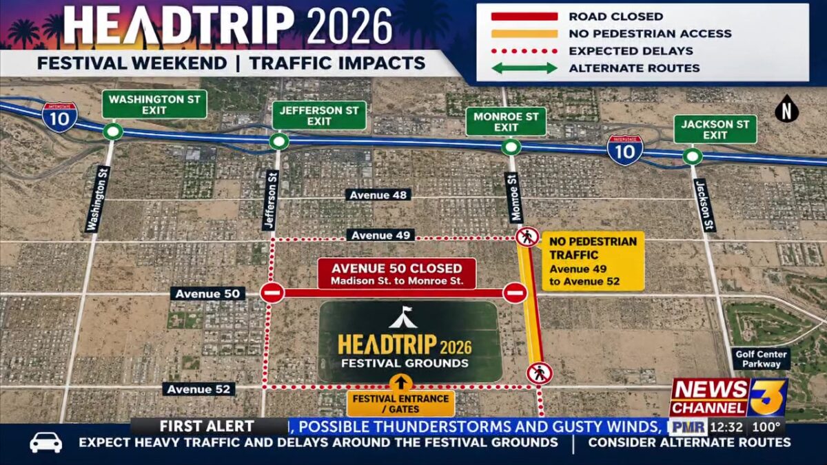 Head Trip festival traffic: Indio Police warn of road closures