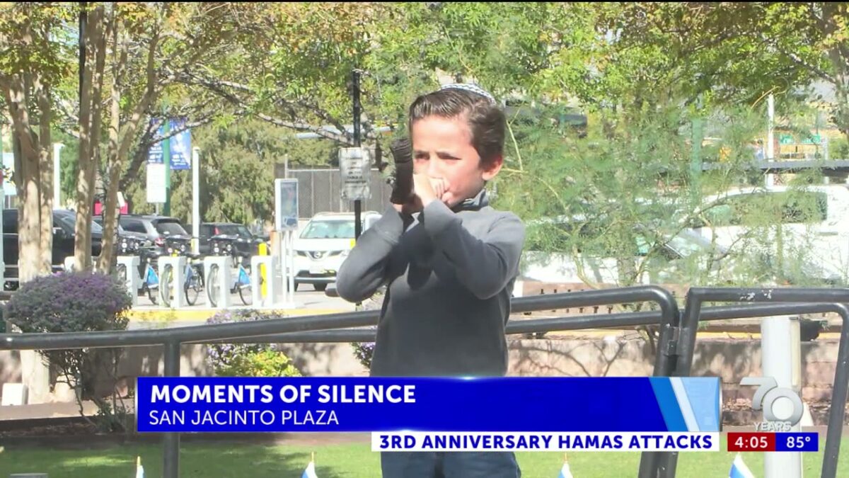 Prayer held at San Jacinto Plaza to honor victims of Hamas attacks