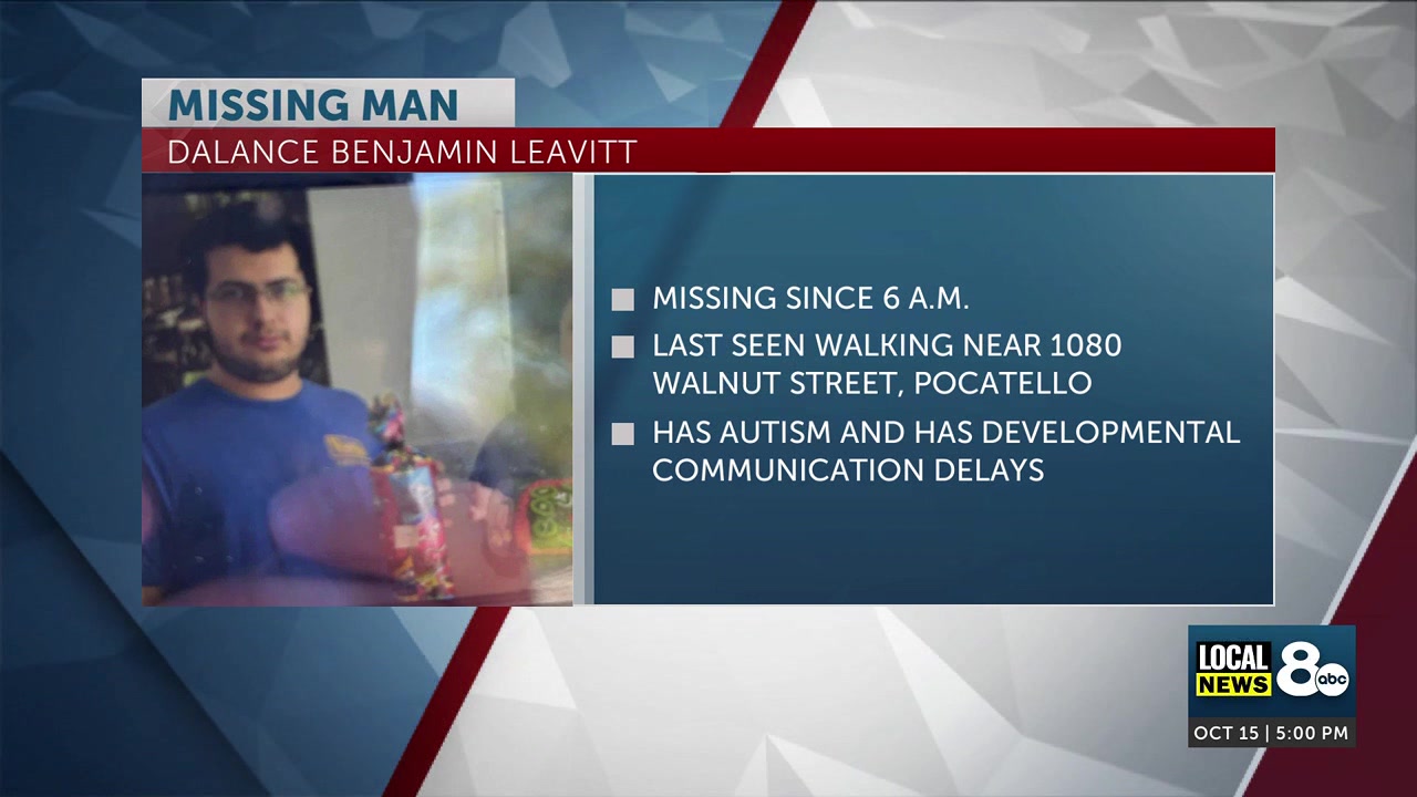 Missing man: Police are looking for a 20-year-old with autism in Pocatello