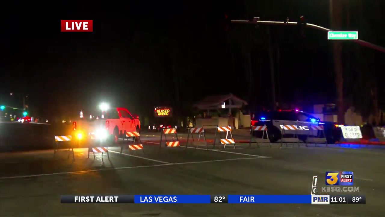 E Palm Canyon shut down near Cherokee Way in Palm Springs