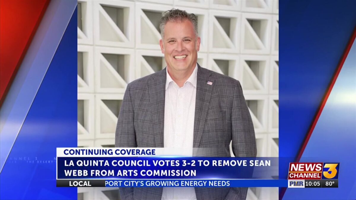La Quinta City Council votes to remove Sean Webb from commission