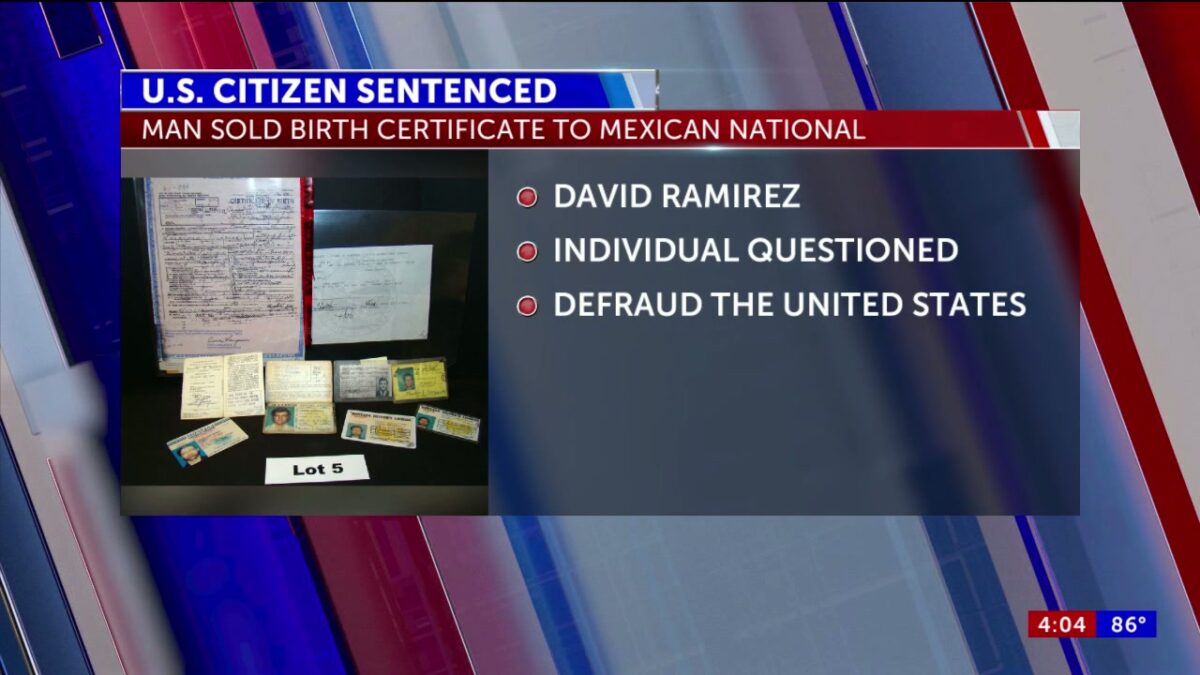 US citizen living in Juarez sentenced for selling birth certificate to Mexican citizen
