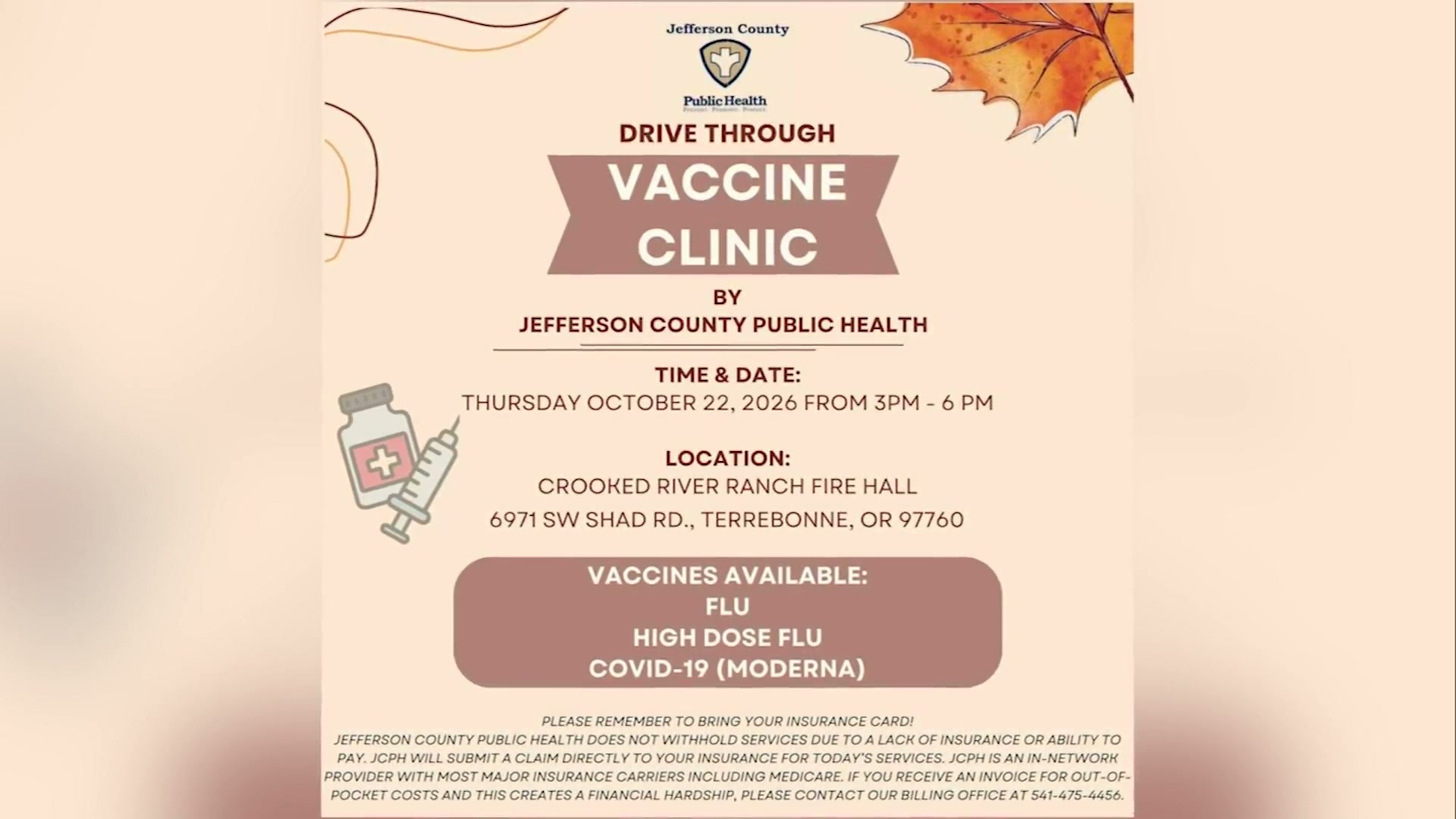 Crooked River Ranch Fire to host drive-through vaccine clinic