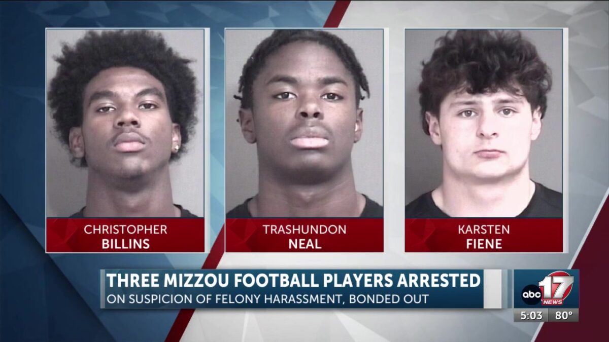 3 Mizzou football players arrested on suspicion of felony harassment