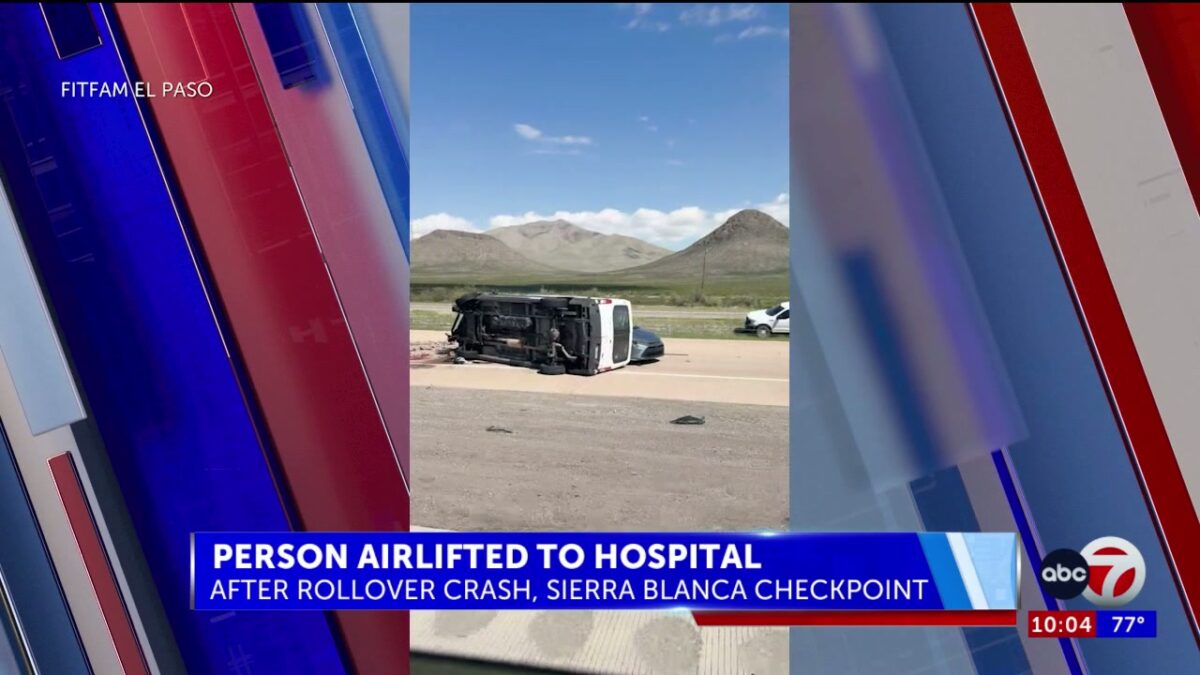 Rollover crash near Sierra Blanca checkpoint leaves 1 seriously injured