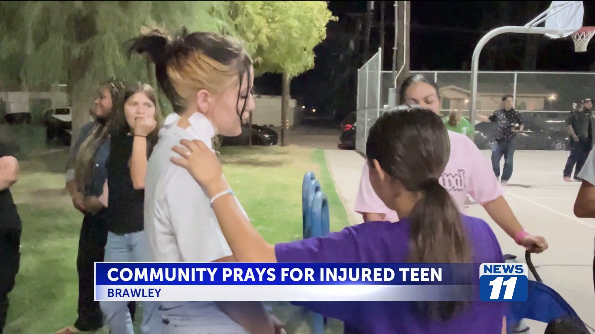Brawley community holds prayer for teen shot outside her home