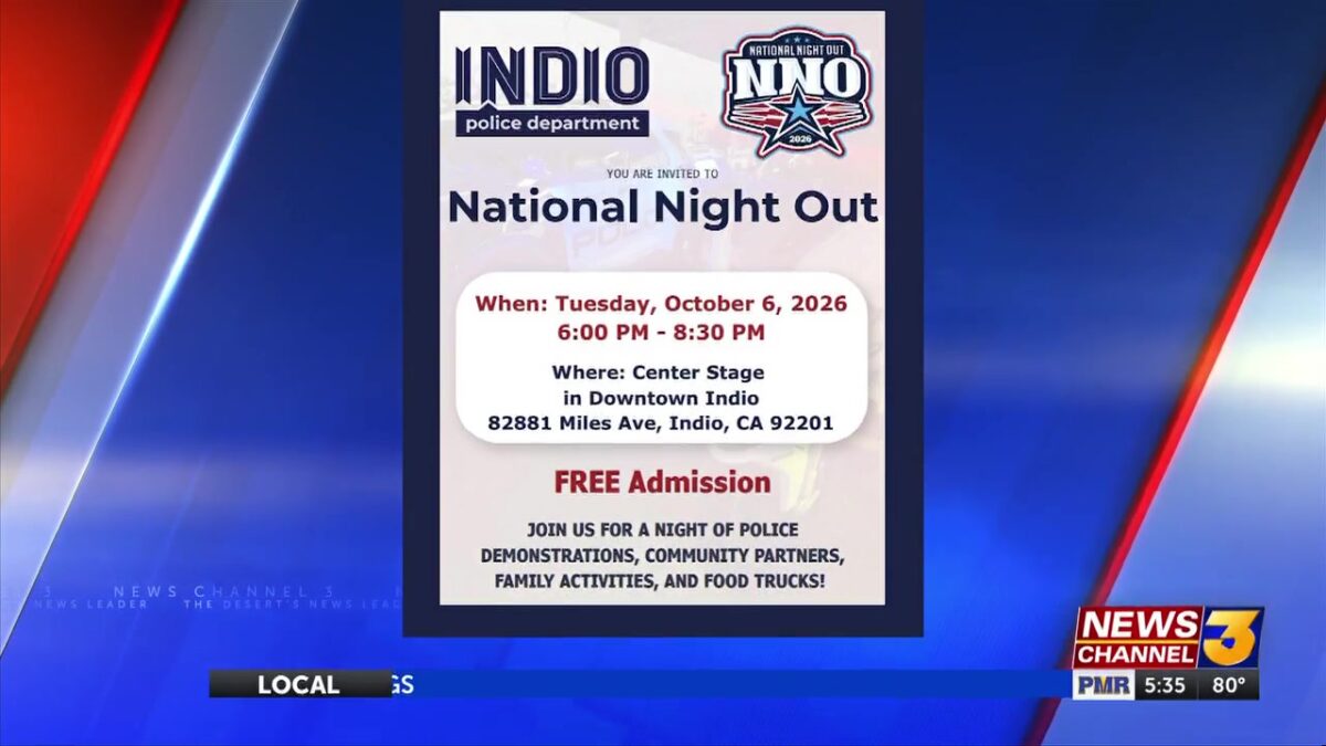 Indio Police hosting free National Night Out event Tuesday