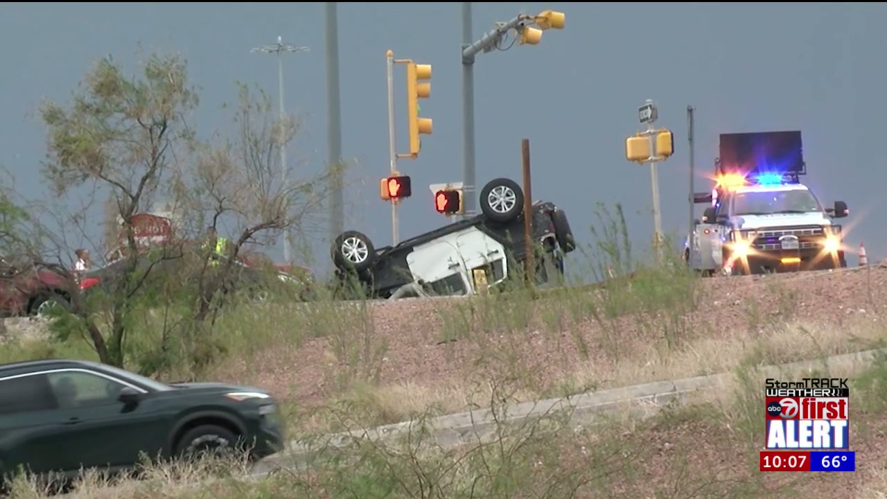 Rollover crash at Desert South at Transmountain injures 3