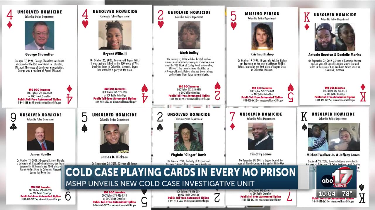 State puts ‘cold case playing cards’ in Missouri prisons to generate leads through inmates