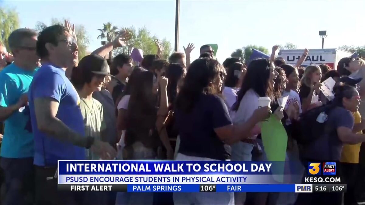 PSUSD students walk to school on International Walk to School Day