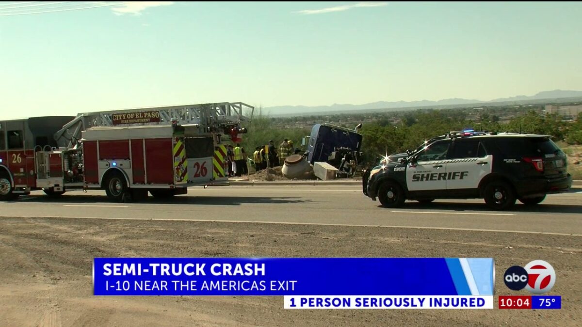 One person airlifted to hospital after semi-truck crash near Eastlake