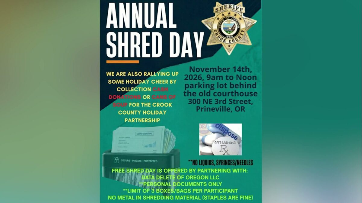 Crook County residents invited to free document shredding