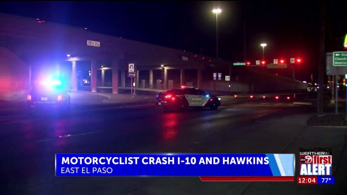 Motorcycle crash at Gateway East
